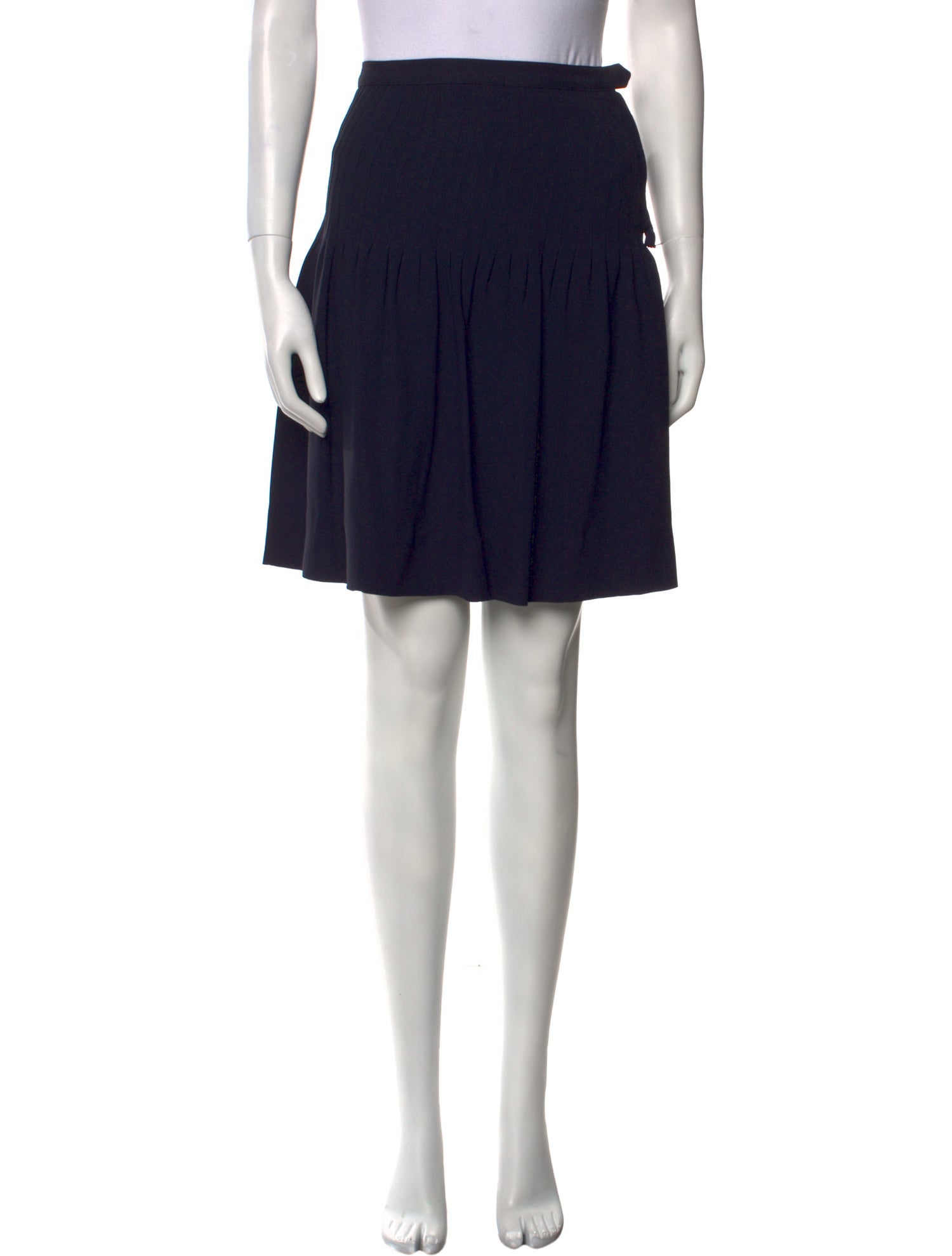 Yves Saint Laurent Rive Gauche Pleated Accents Knee-Length Skirt