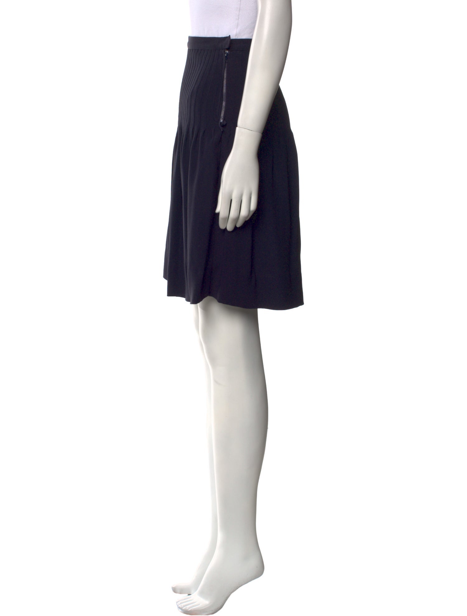 Yves Saint Laurent Rive Gauche Pleated Accents Knee-Length Skirt