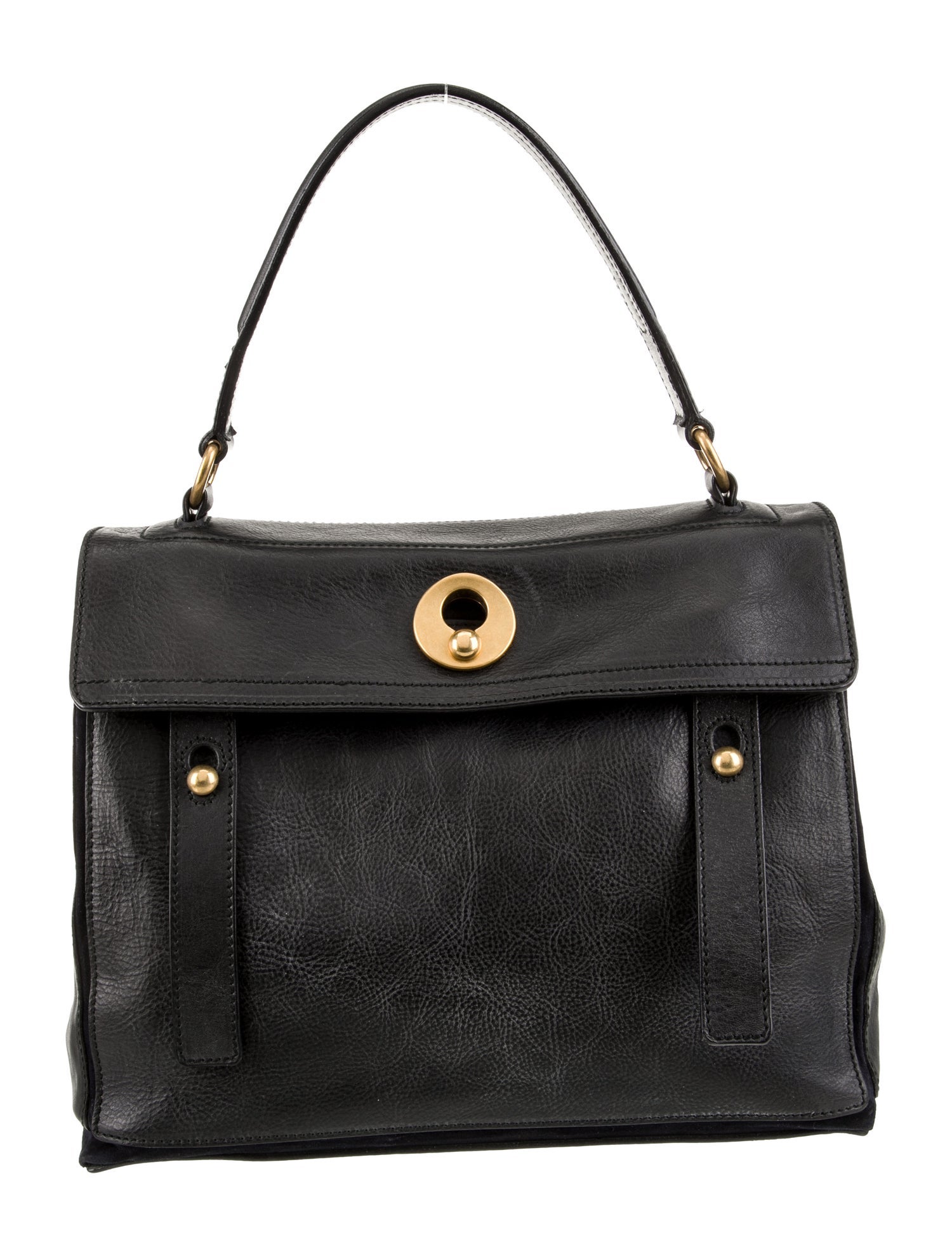 YSL ブラック スエード ハンドバッグ　ミューズトゥ イブサンローラン ミューズトゥ