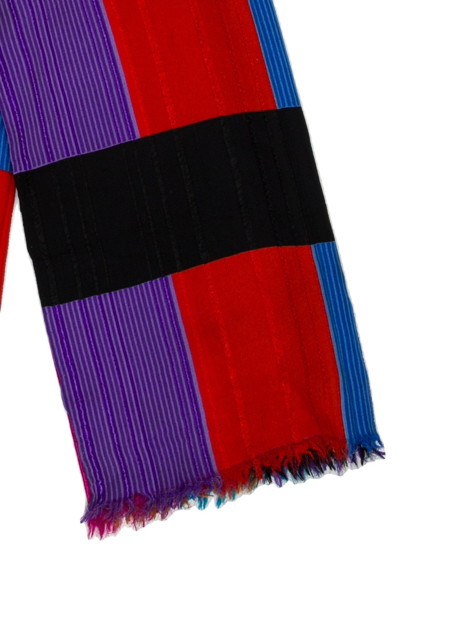 Yves Saint Laurent Rive Gauche Silk Colorblock Pattern Scarf