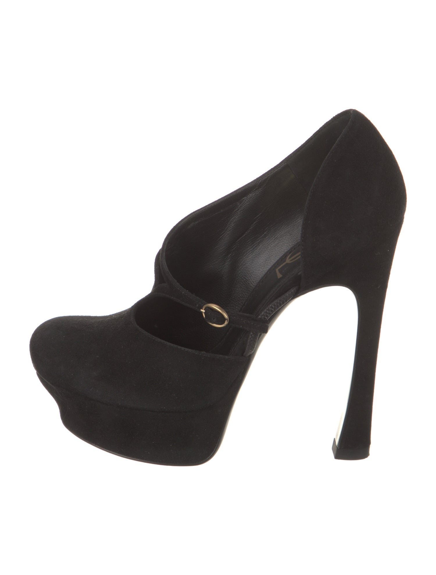 Yves Saint Laurent Rive Gauche Suede D'Orsay Pumps