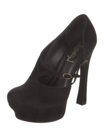 Yves Saint Laurent Rive Gauche Suede D'Orsay Pumps