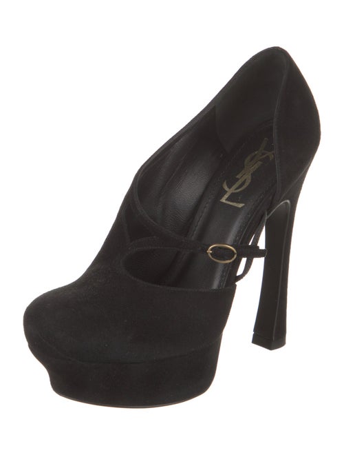 Yves Saint Laurent Rive Gauche Suede D'Orsay Pumps