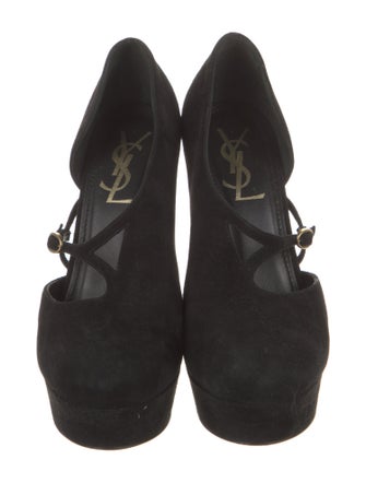 Yves Saint Laurent Rive Gauche Suede D'Orsay Pumps
