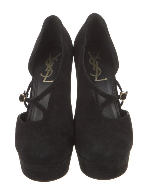 Yves Saint Laurent Rive Gauche Suede D'Orsay Pumps