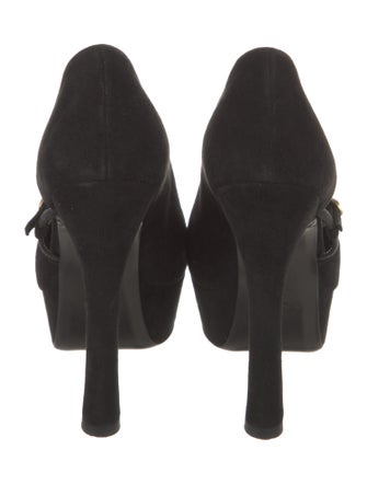 Yves Saint Laurent Rive Gauche Suede D'Orsay Pumps