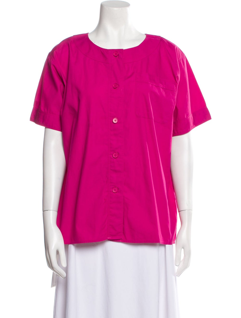 Yves Saint Laurent Rive Gauche T-Shirt Pink Short Sleeve with Scoop Neck