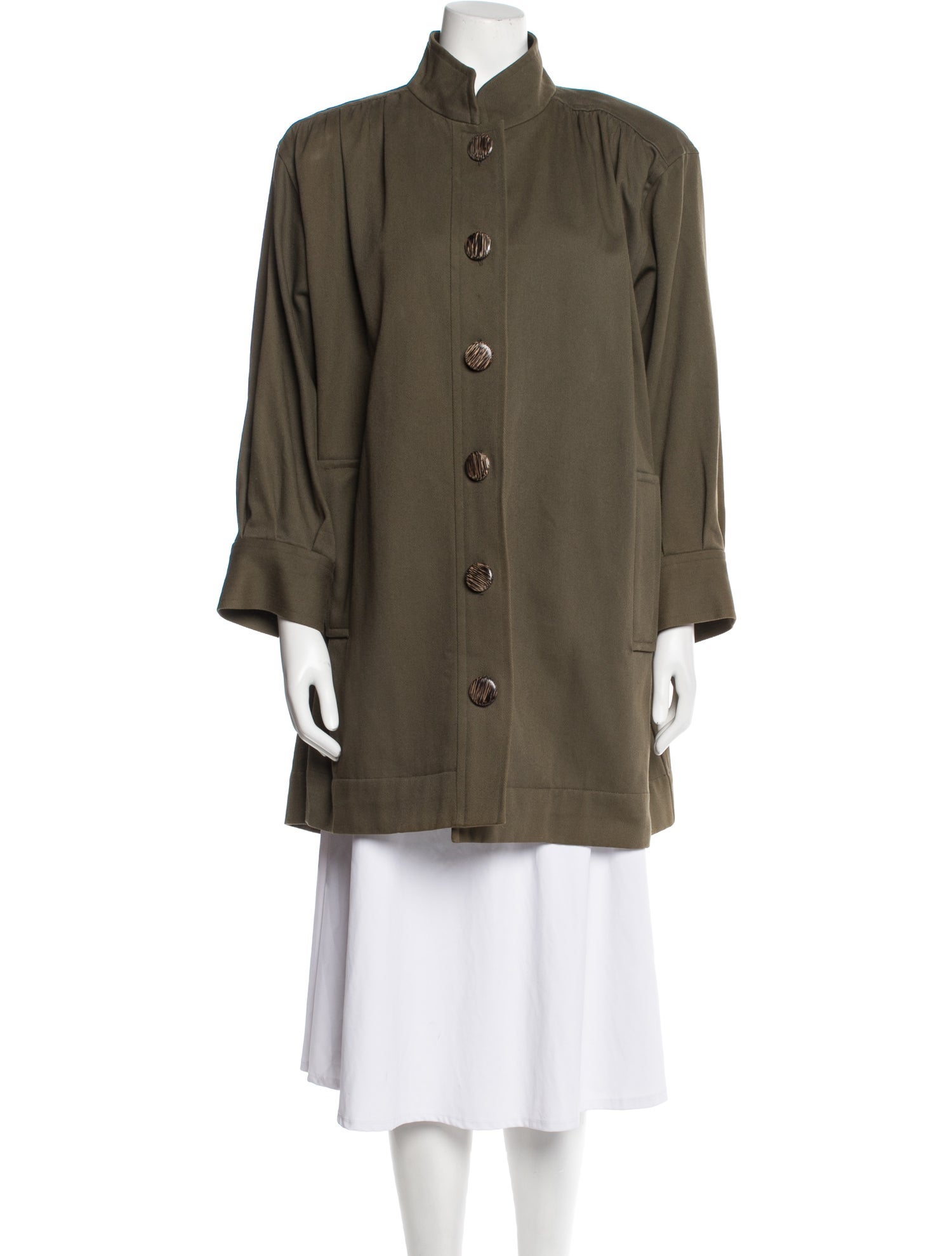 センラ Luge,A la mode,VERITE,GOSSIP,MARCEL Yves Saint Laurent Rive Gauche Vintage 1987 Coat - Green