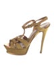 Yves Saint Laurent Rive Gauche Suede T-Strap Sandals
