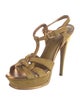 Yves Saint Laurent Rive Gauche Suede T-Strap Sandals