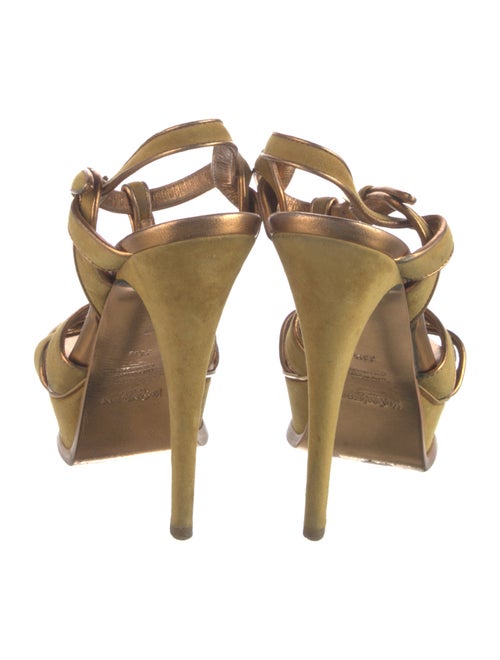 Yves Saint Laurent Rive Gauche Suede T-Strap Sandals