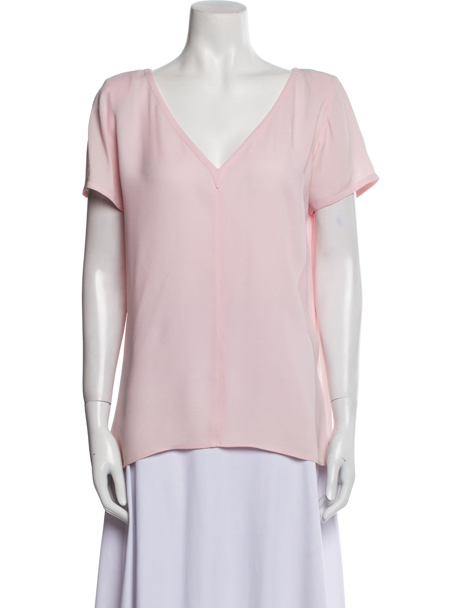 Yves Saint Laurent Rive Gauche Late 1980's - Early 1990's V-Neck Blouse