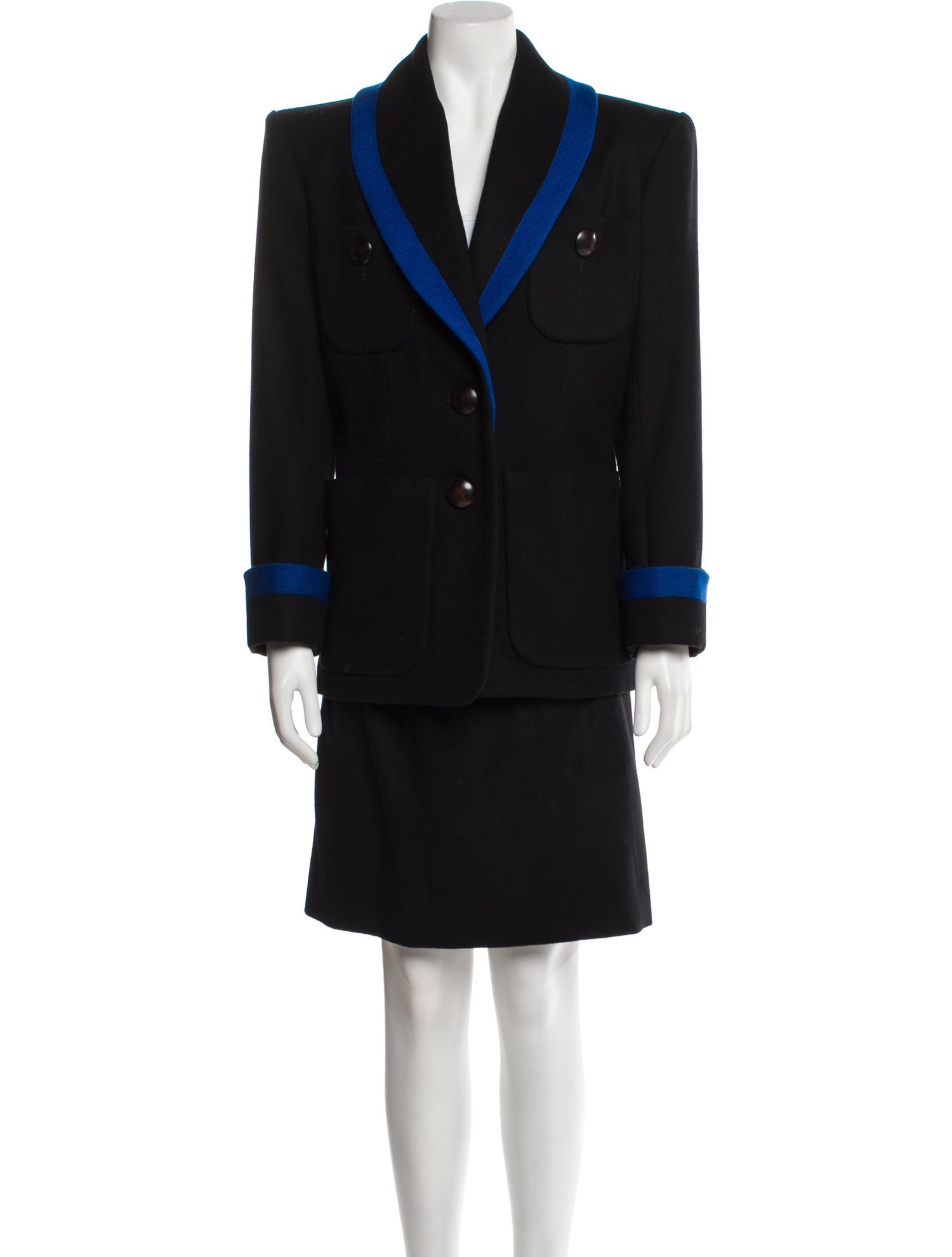 Yves Saint Laurent Rive Gauche Vintage 1980's Skirt Suit