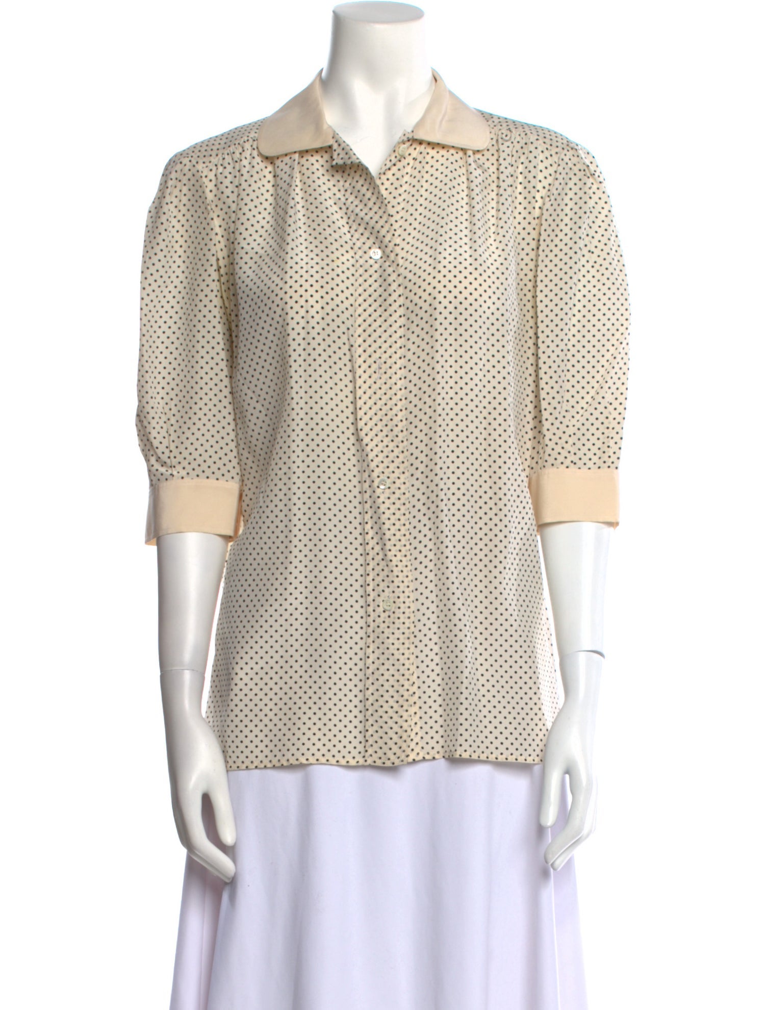Yves Saint Laurent Rive Gauche Vintage 1980's Button-Up Top