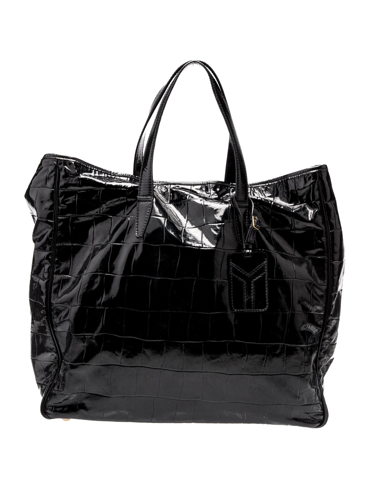 Yves Saint Laurent Rive Gauche Patent Leather Raspail North South Vintage