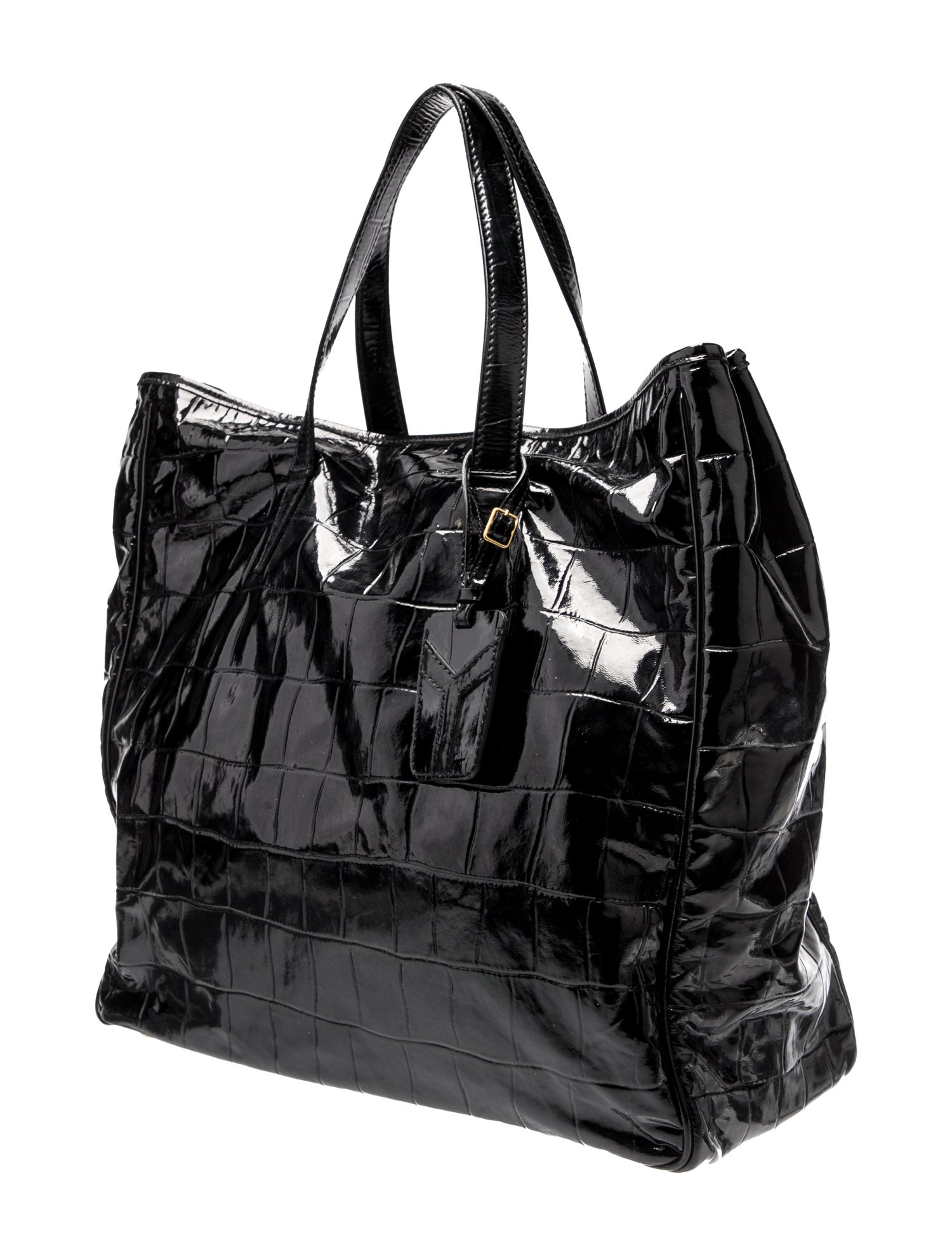 Yves Saint Laurent Rive Gauche Patent Leather Raspail North South Vintage