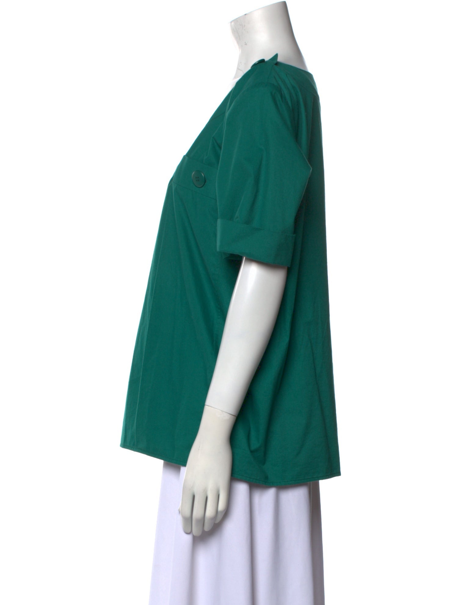 Yves Saint Laurent Rive Gauche Scoop Neck Short Sleeve Blouse