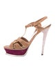 Yves Saint Laurent Rive Gauche Suede T-Strap Sandals
