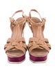Yves Saint Laurent Rive Gauche Suede T-Strap Sandals