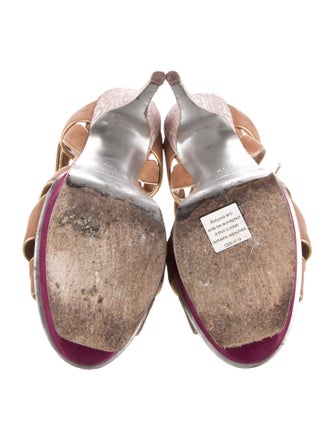 Yves Saint Laurent Rive Gauche Suede T-Strap Sandals