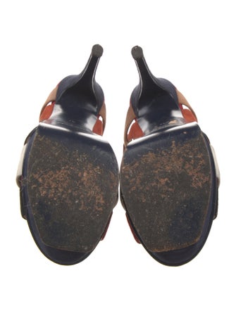 Yves Saint Laurent Rive Gauche Suede T-Strap Sandals