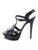 Yves Saint Laurent Rive Gauche Leather T-Strap Sandals