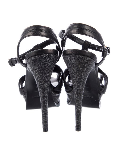 Yves Saint Laurent Rive Gauche Leather T-Strap Sandals