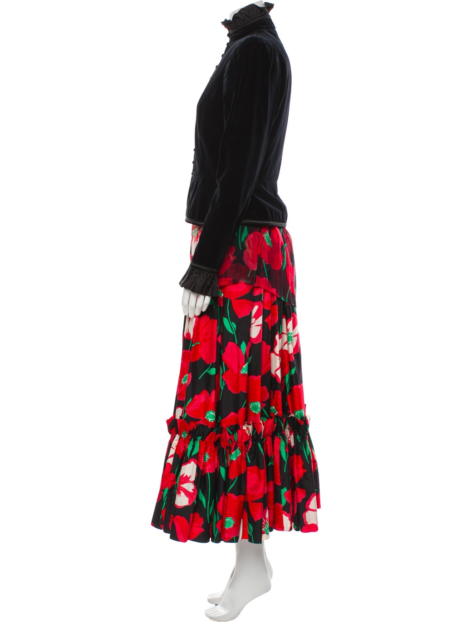 Yves Saint Laurent Rive Gauche Vintage Late 1970's - Early 1980's Skirt Set