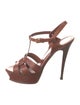Yves Saint Laurent Rive Gauche Leather T-Strap Sandals