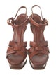 Yves Saint Laurent Rive Gauche Leather T-Strap Sandals