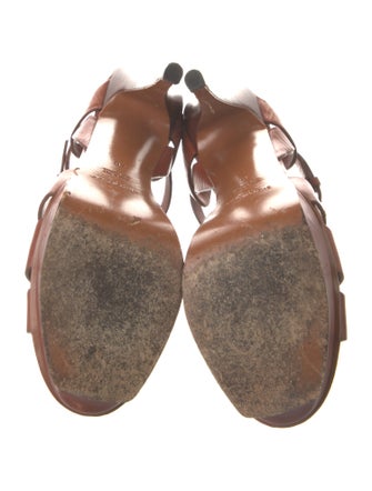 Yves Saint Laurent Rive Gauche Leather T-Strap Sandals