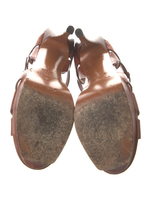 Yves Saint Laurent Rive Gauche Leather T-Strap Sandals