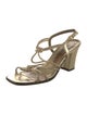 Yves Saint Laurent Rive Gauche Leather Braided Accents Slingback Sandals