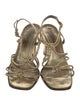 Yves Saint Laurent Rive Gauche Leather Braided Accents Slingback Sandals