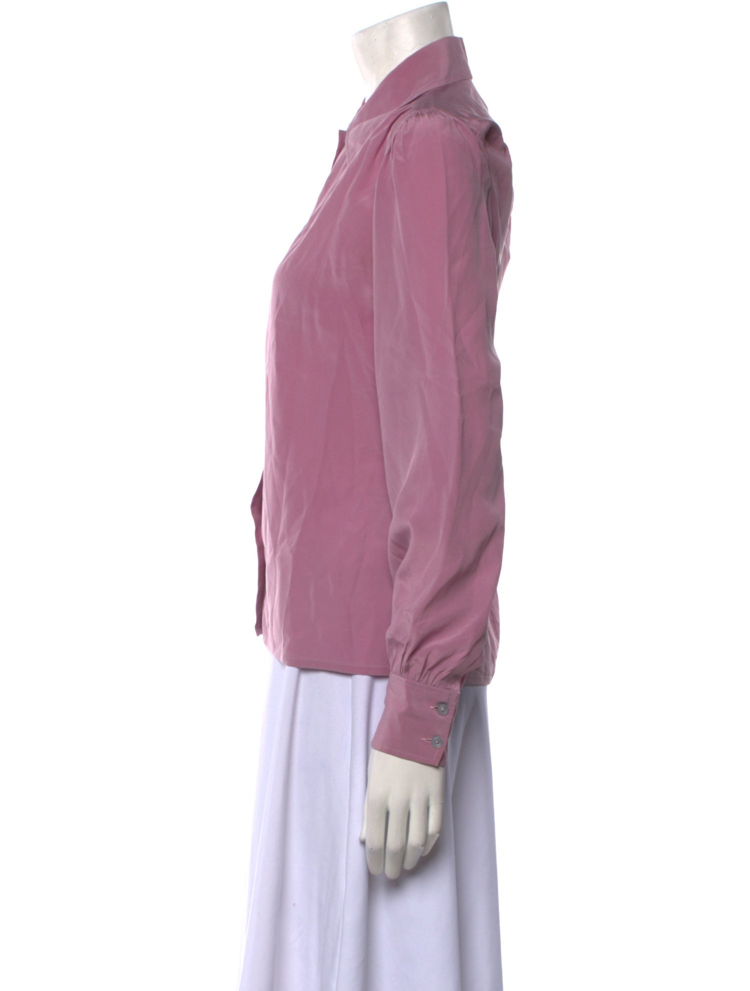 Yves Saint Laurent Rive Gauche Vintage Silk Button-Up Top