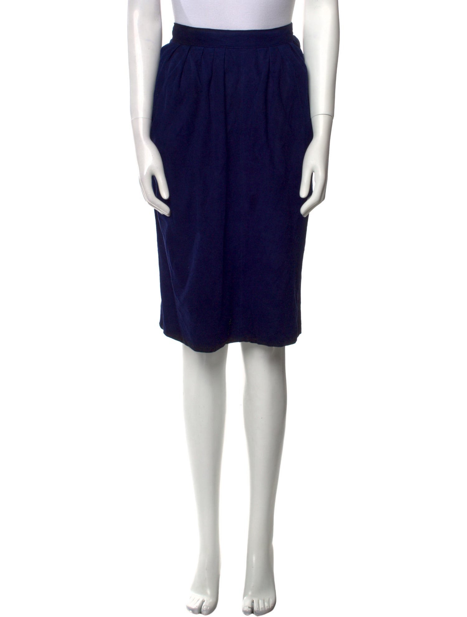 Yves Saint Laurent Rive Gauche Suede Knee-Length Skirt