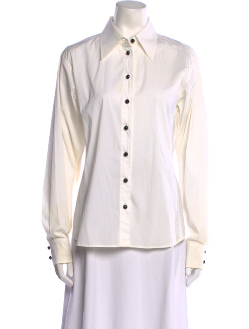 Yves Saint Laurent Rive Gauche Long Sleeve Button-Up Top