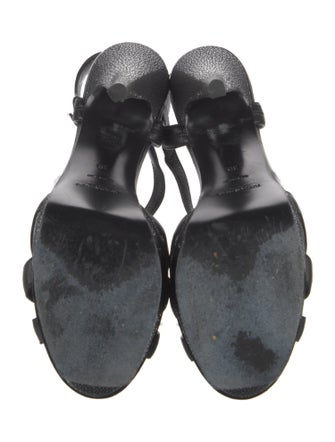 Yves Saint Laurent Rive Gauche Leather T-Strap Sandals
