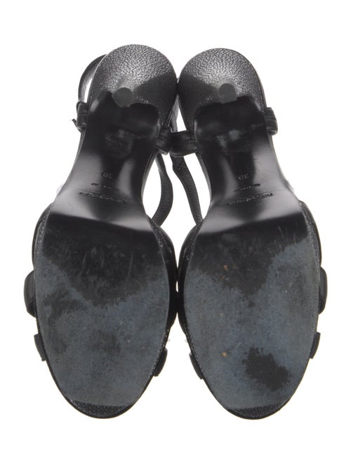 Yves Saint Laurent Rive Gauche Leather T-Strap Sandals
