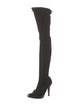 Yves Saint Laurent Rive Gauche Suede Bow Accents Sock Boots