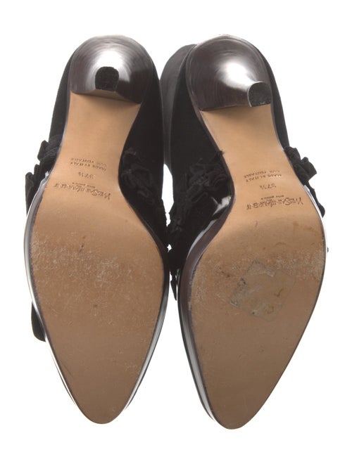 Yves Saint Laurent Rive Gauche Suede Bow Accents Sock Boots