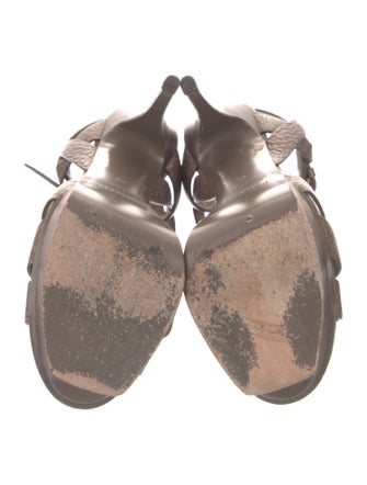 Yves Saint Laurent Rive Gauche Leather T-Strap Sandals