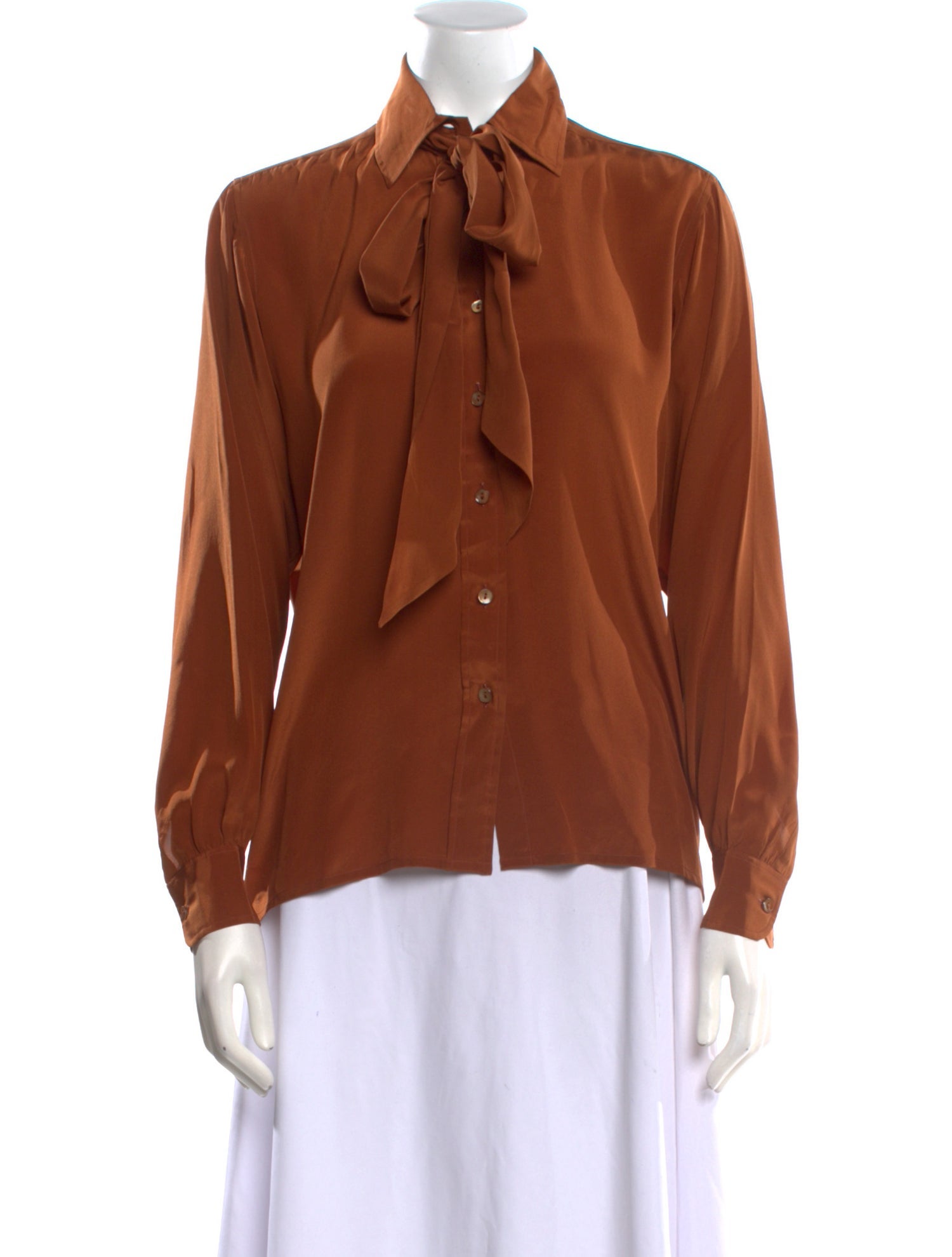 Yves Saint Laurent Rive Gauche Vintage Late 1970's - Early 1980's Button-Up Top