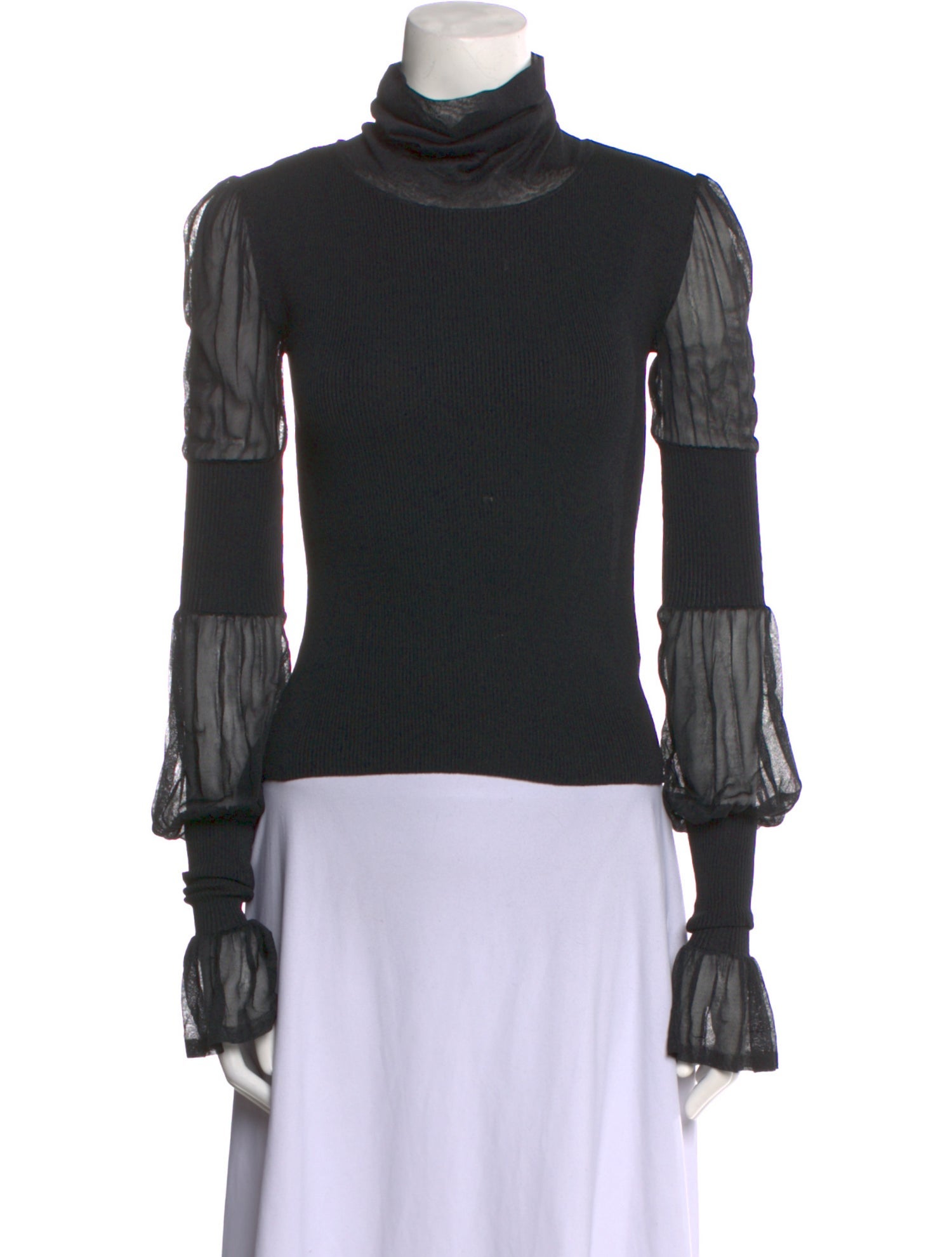 Jean Paul Gaultier Soleil Koi Print Mesh Top - Black Tops