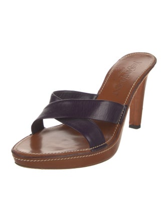 Yves Saint Laurent Rive Gauche Leather Slides