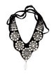 Yves Saint Laurent Rive Gauche Crystal & Velvet Bib Necklace