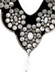 Yves Saint Laurent Rive Gauche Crystal & Velvet Bib Necklace