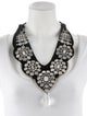 Yves Saint Laurent Rive Gauche Crystal & Velvet Bib Necklace