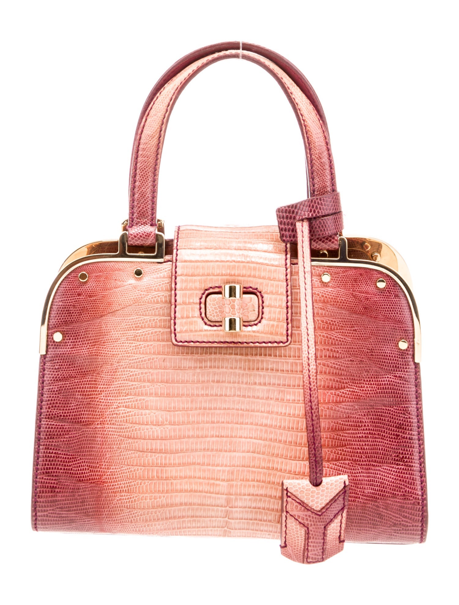 Yves Saint Laurent Rive Gauche Lizard Top Handle Bag Vintage