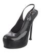 Yves Saint Laurent Rive Gauche Patent Leather Slingback Pumps